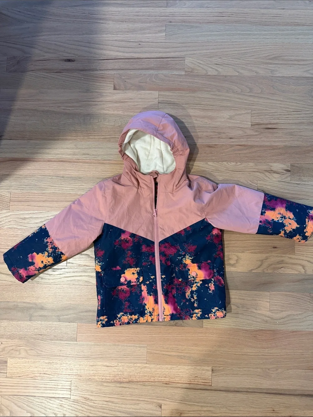 Swiss Tech Pink and Navy Splash Hooded Rain Jacket